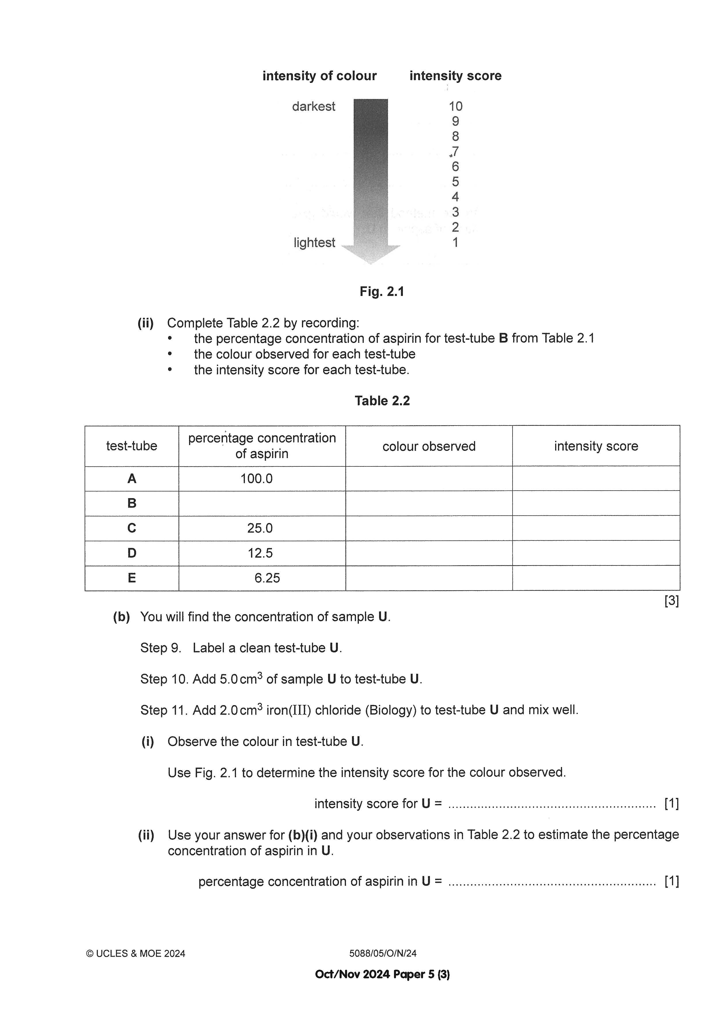 O Level Science Biology Practical Qs 15-24 (Yearly)