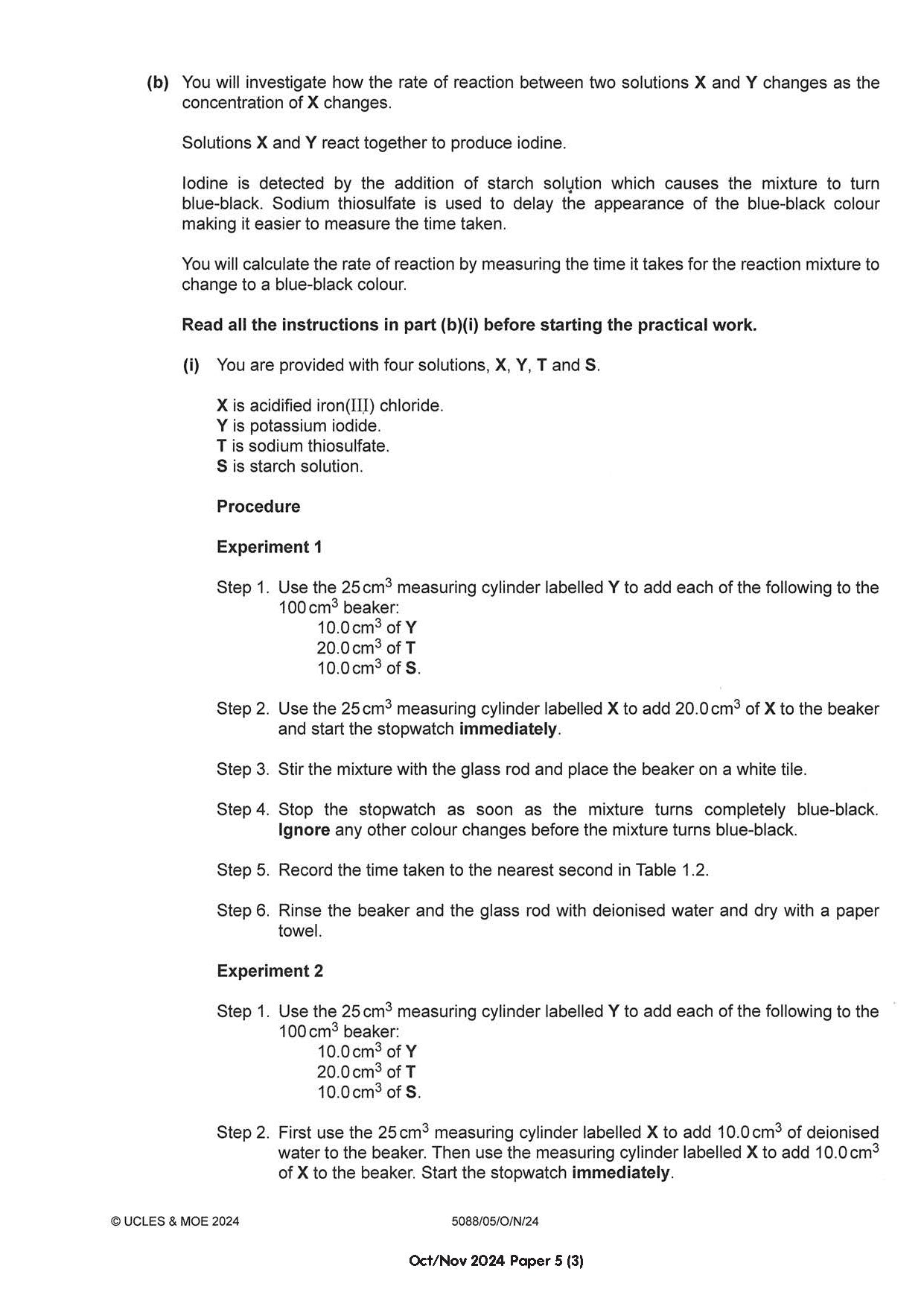 O Level Science Chemistry Practical Qs 15-24 (Yearly)