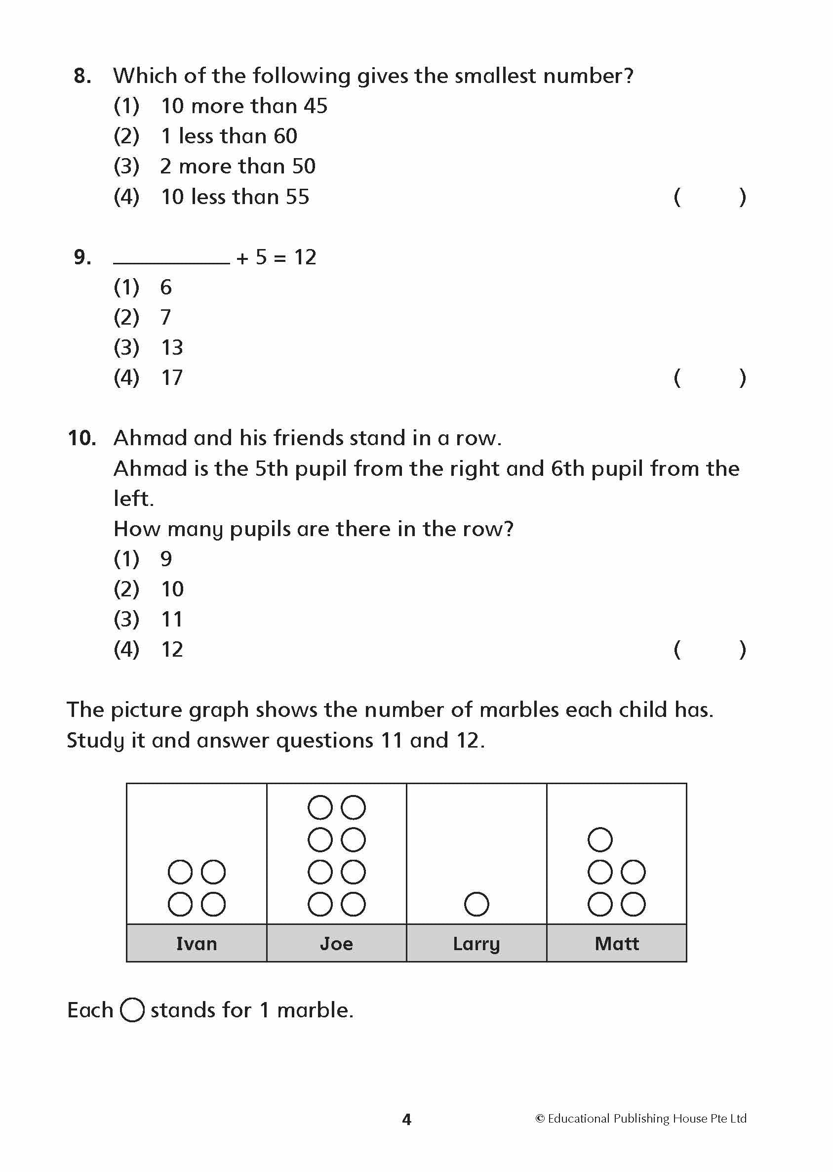 Primary 1 New Syllabus Maths Exam Papers