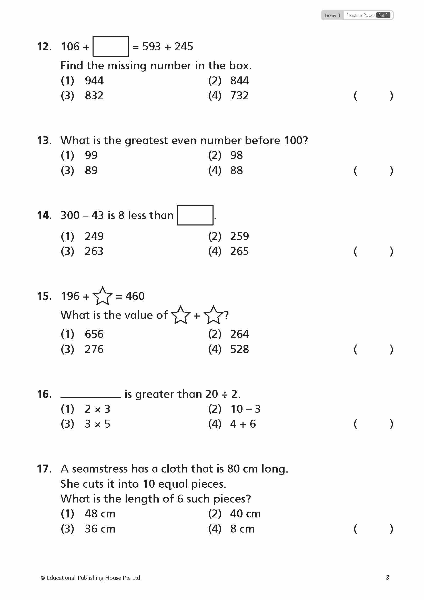 Primary 2 Top Mathematics Practice Papers