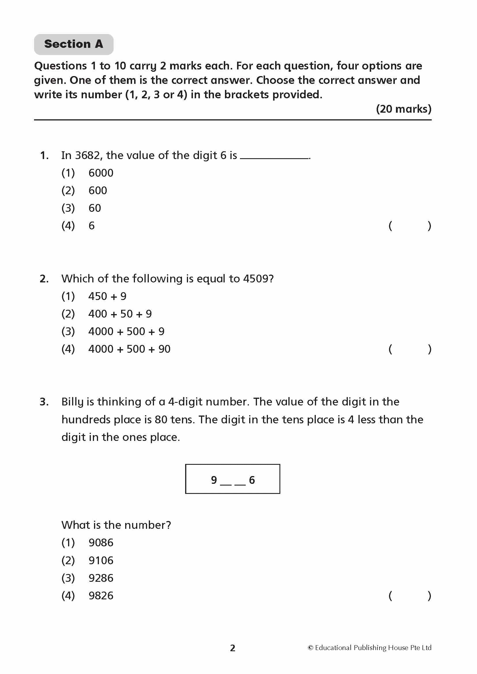 Primary 3 New Syllabus Maths Exam Papers