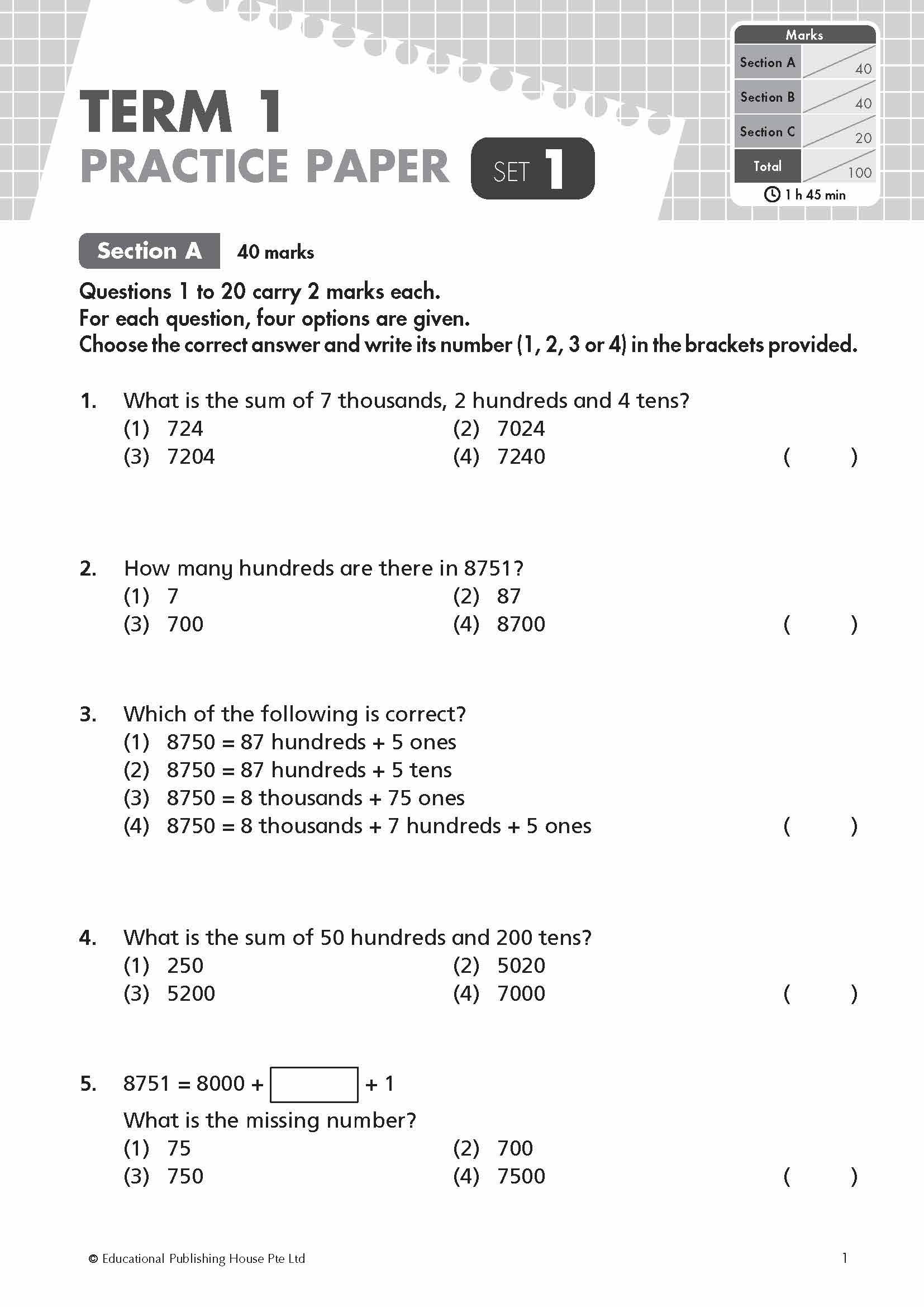 Primary 3 Top Mathematics Practice Papers