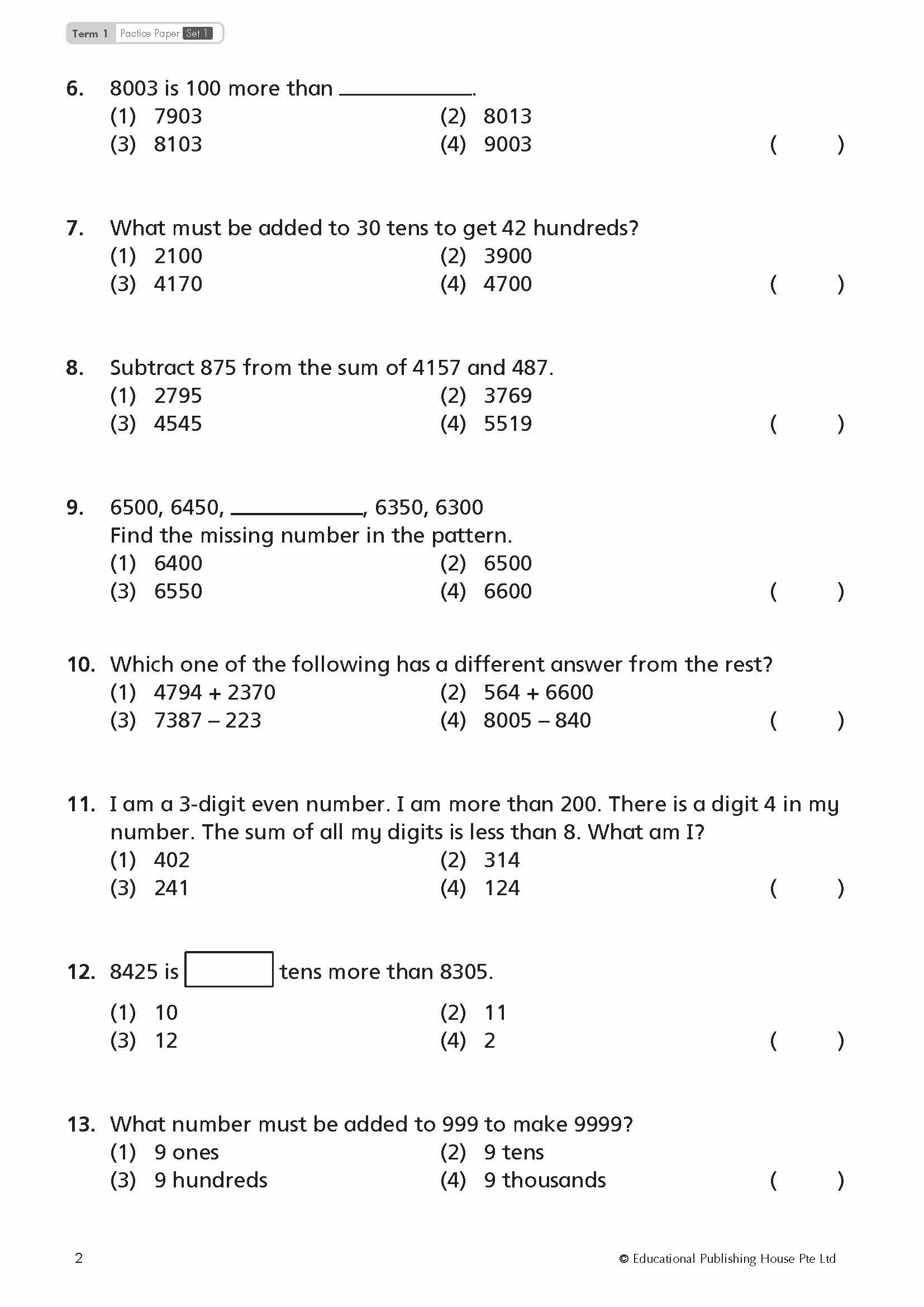 Primary 3 Top Mathematics Practice Papers