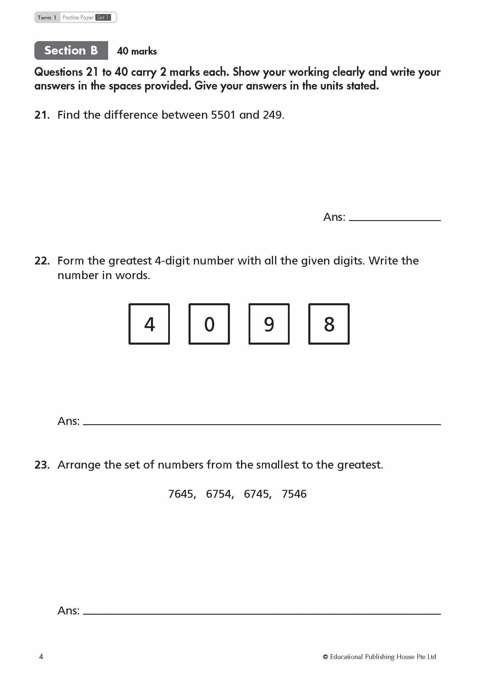 Primary 3 Top Mathematics Practice Papers