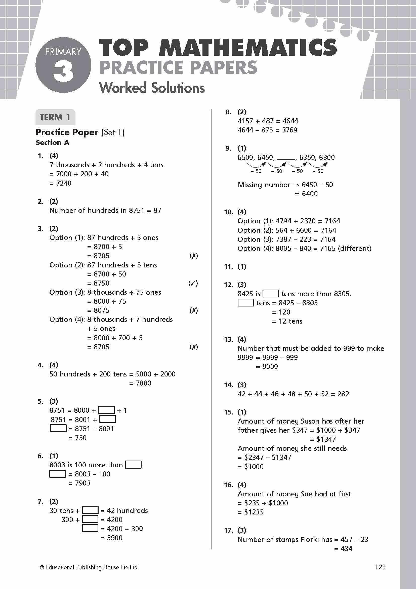 Primary 3 Top Mathematics Practice Papers