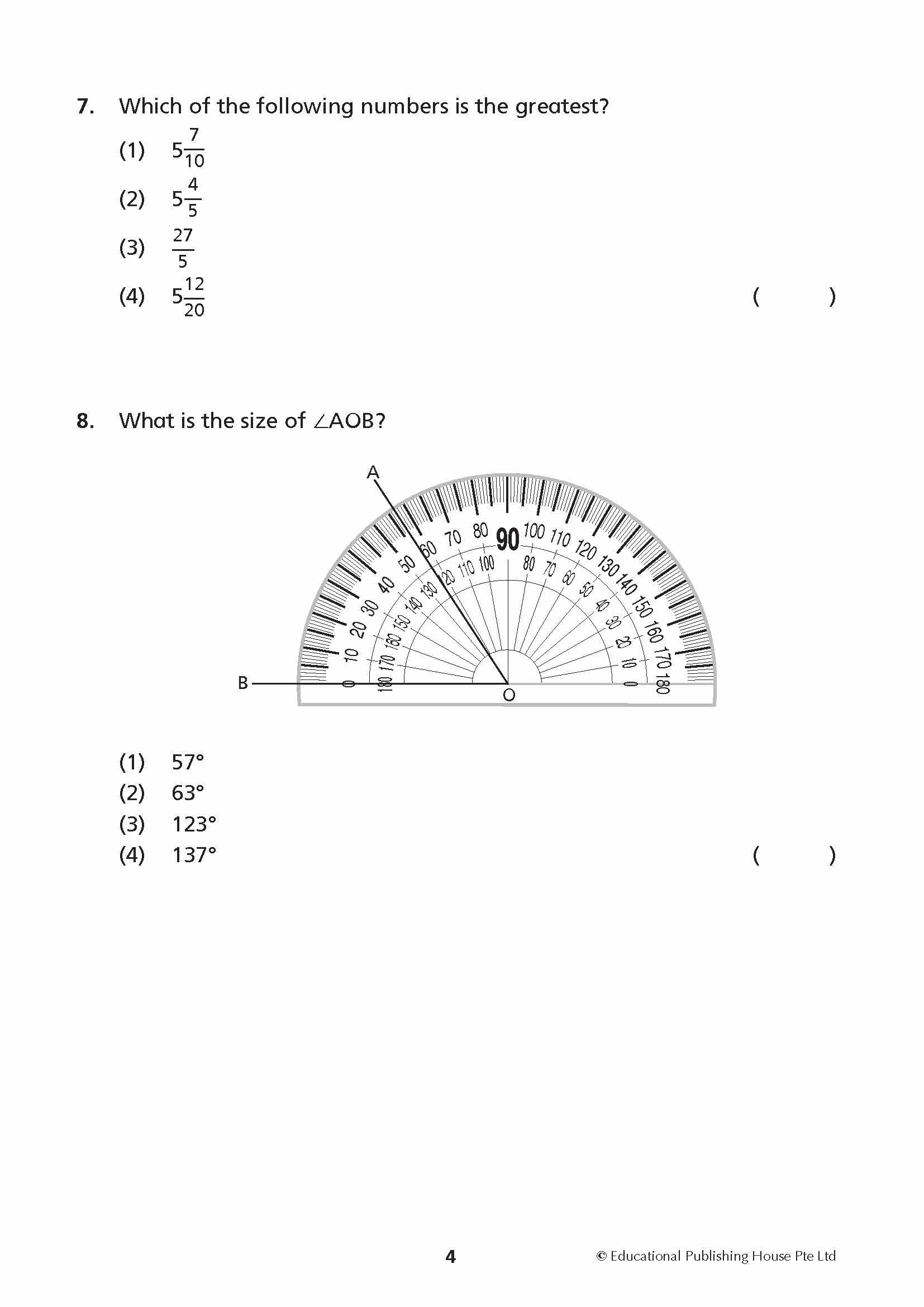 Primary 4 New Syllabus Maths Exam Papers