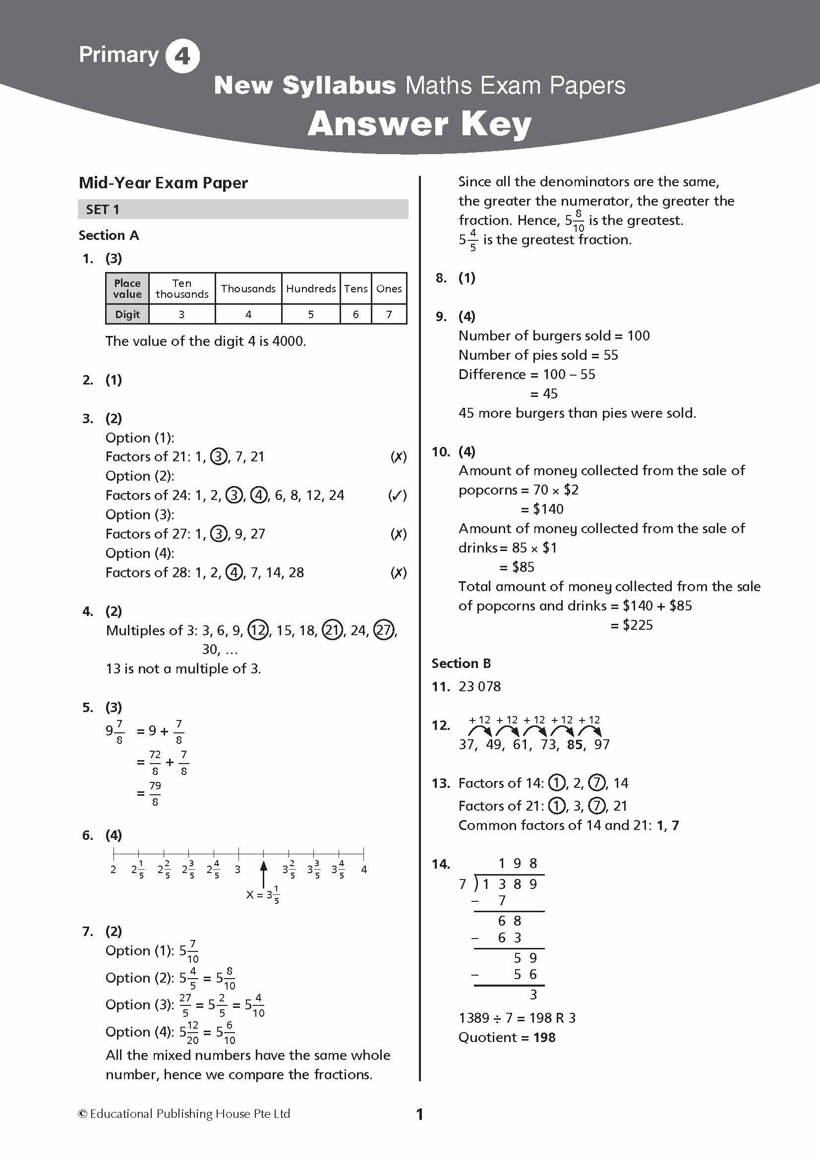 Primary 4 New Syllabus Maths Exam Papers