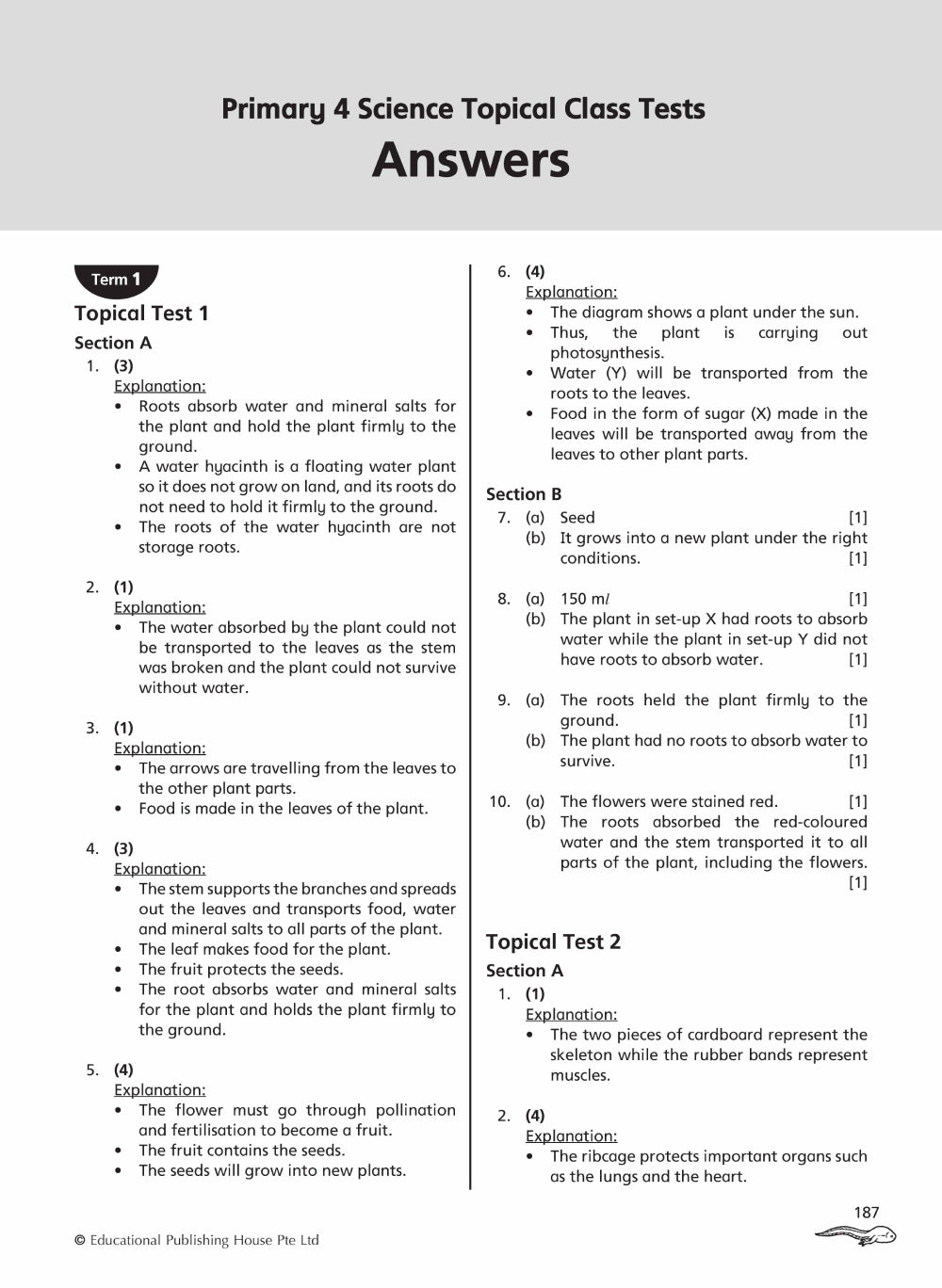 Primary 4 Science Topical Class Tests