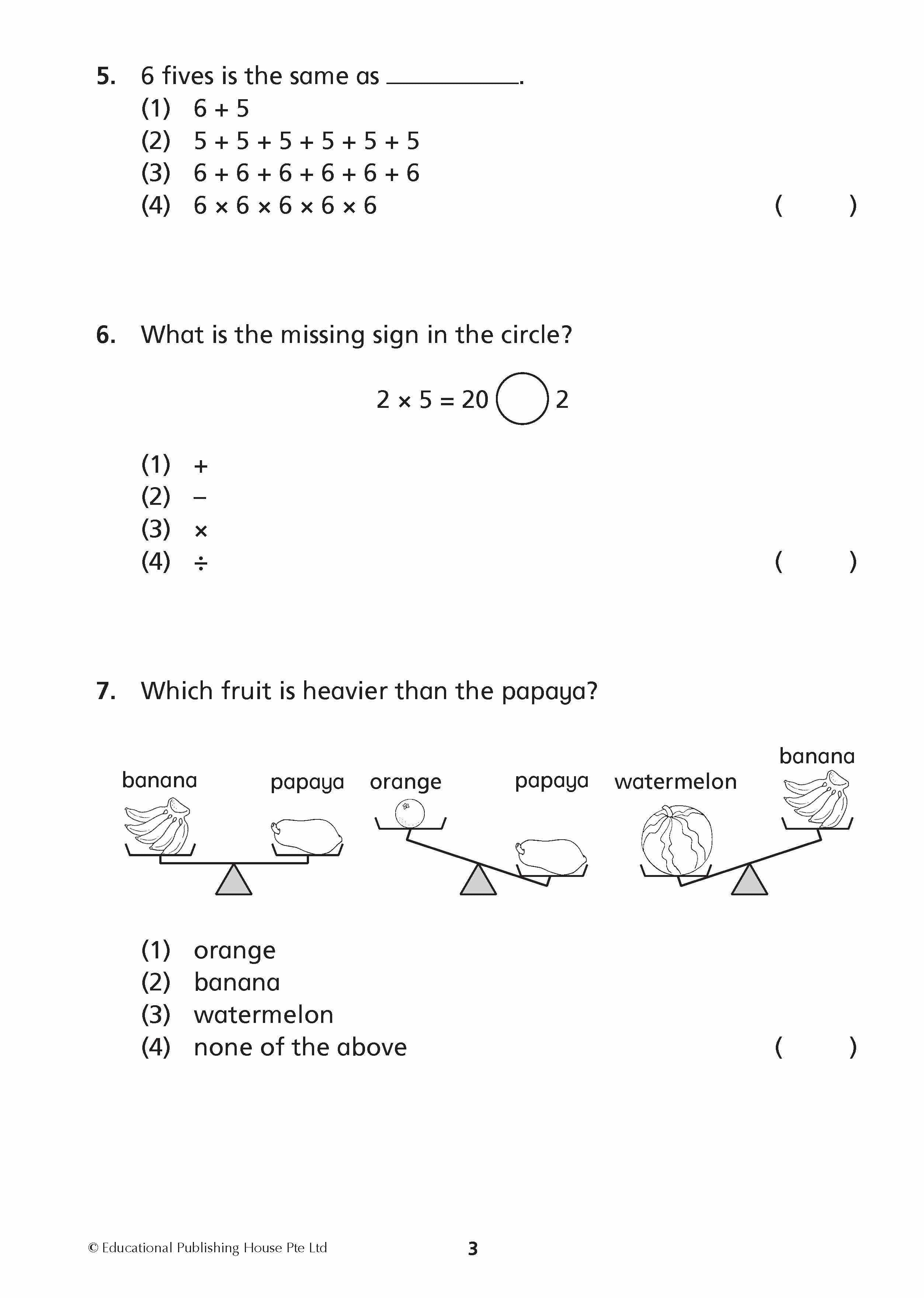 Primary 2 New Syllabus Maths Exam Papers