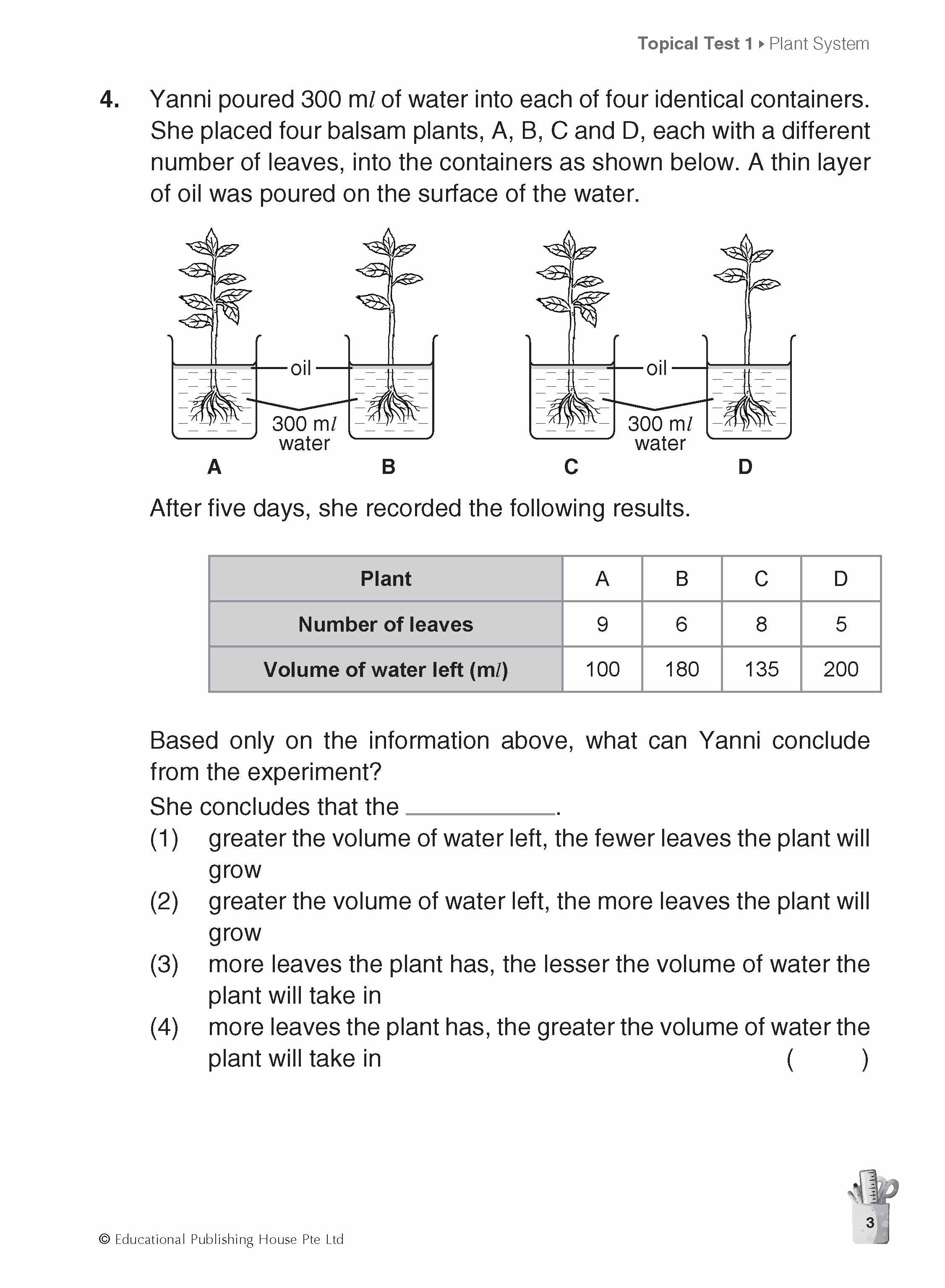 Primary 4 Science Topical and Thematic Tests