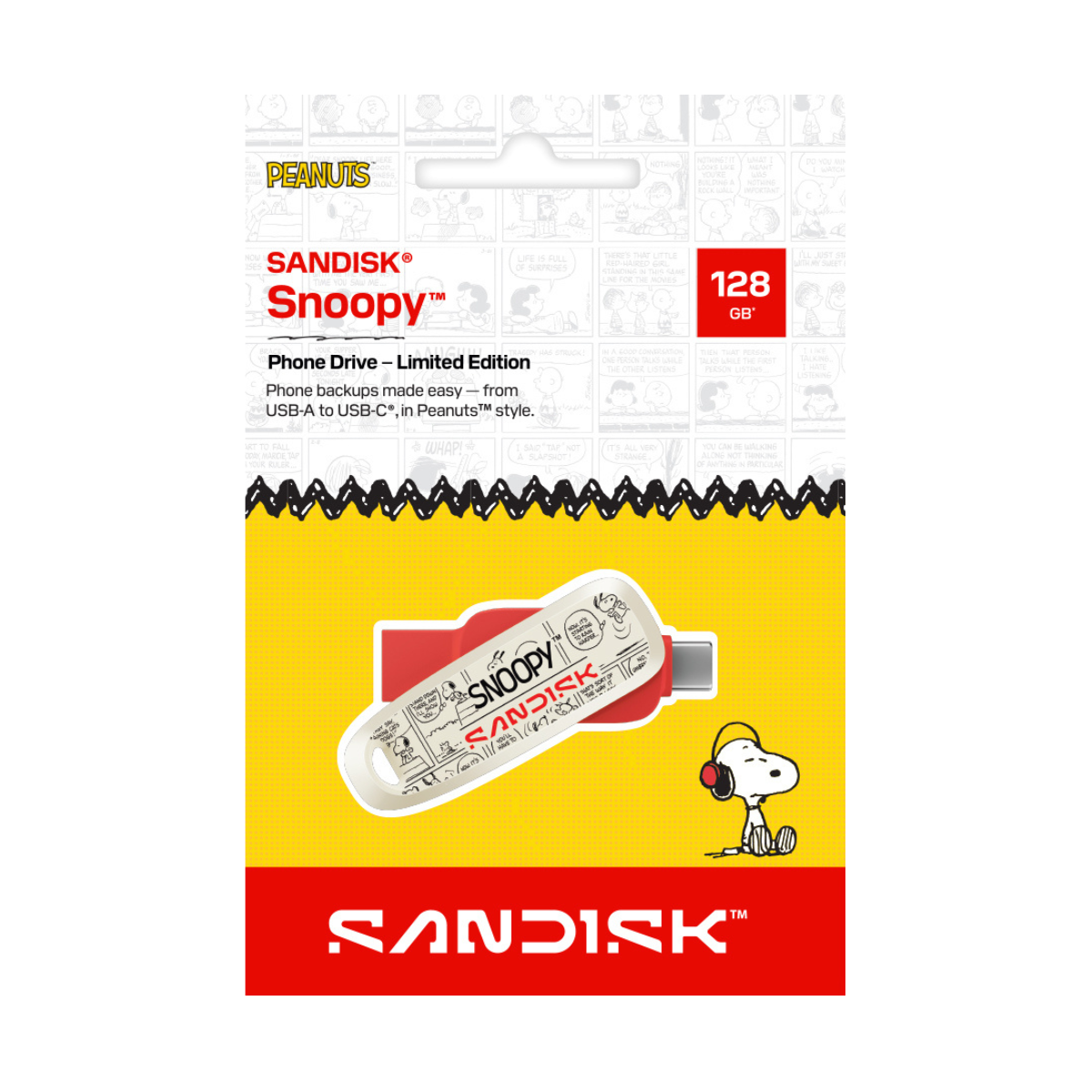 Sandisk 128GB Phone Drive - Snoopy