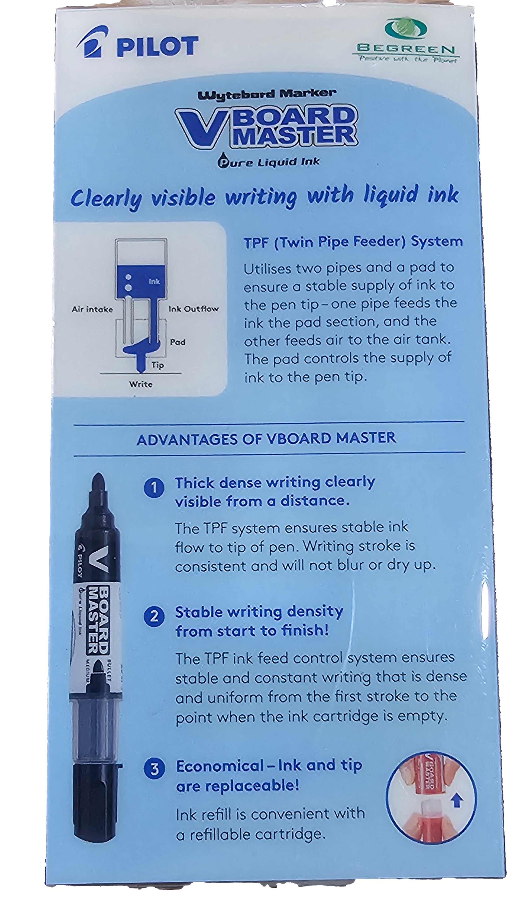 PILOT V Board Master Blue Whiteboard Marker + Refills Saver'S Pack - 2 Pack