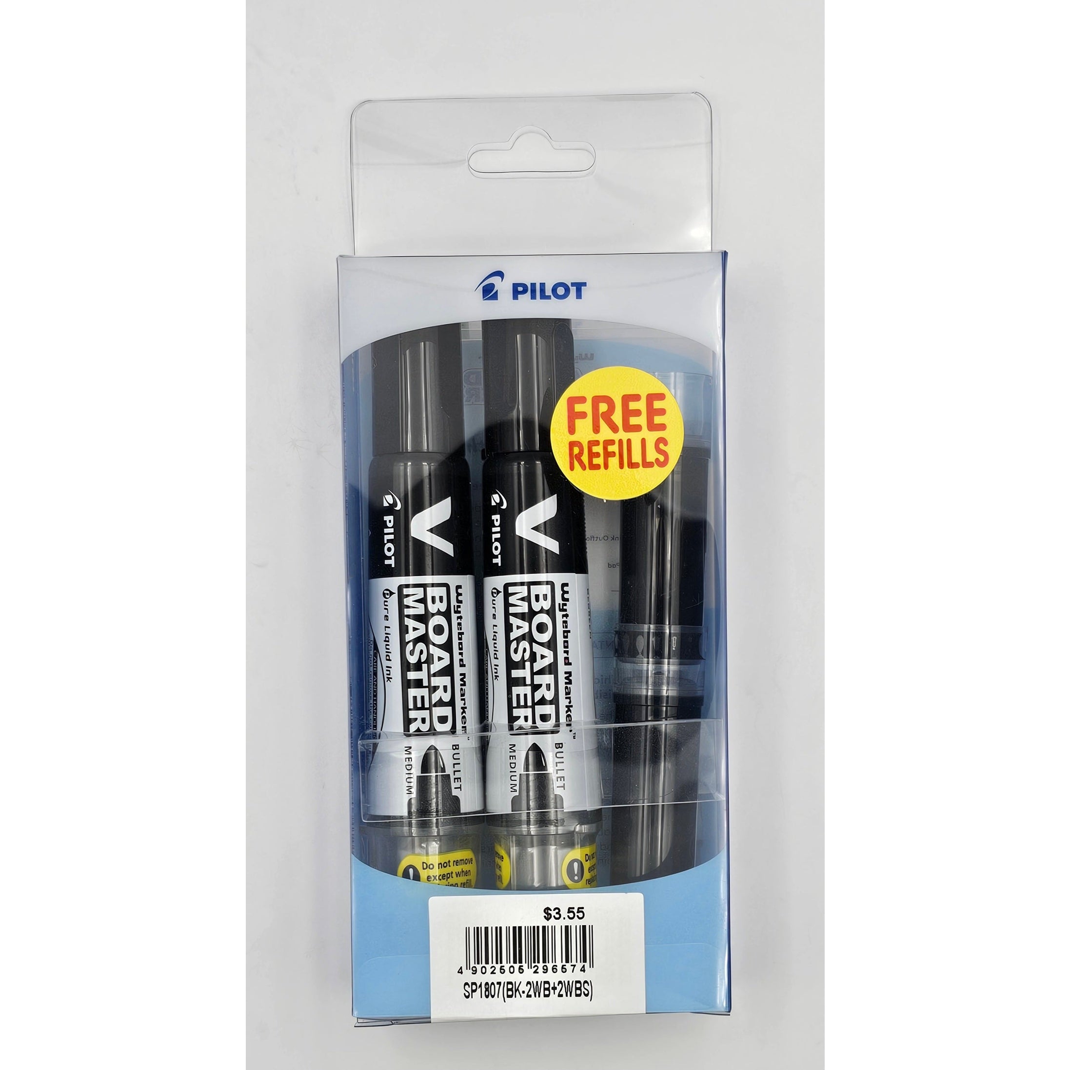 PILOT V Board Master Black Whiteboard Marker + Refills Saver'S Pack - 2 Pack