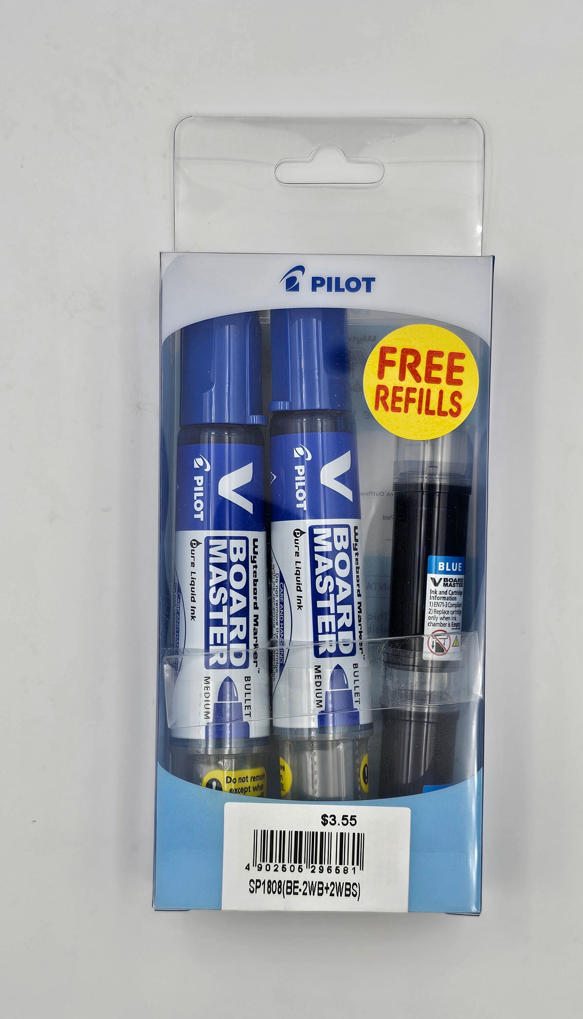 PILOT V Board Master Blue Whiteboard Marker + Refills Saver'S Pack - 2 Pack