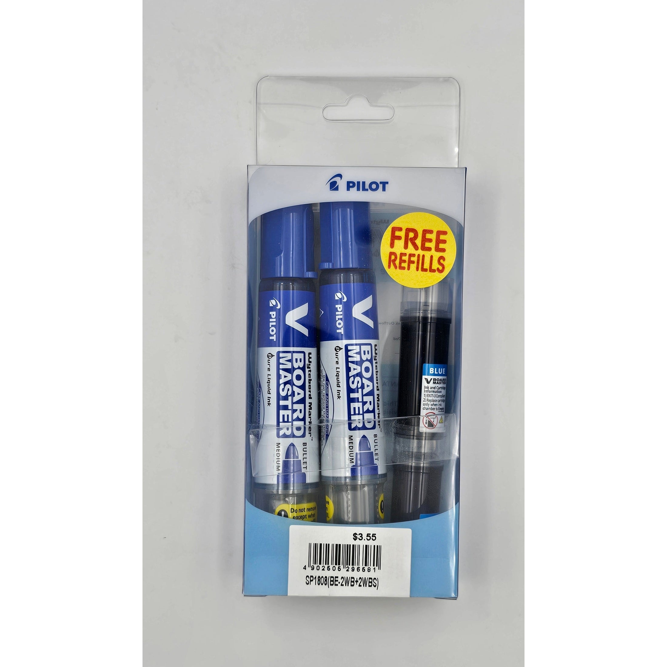 PILOT V Board Master Blue Whiteboard Marker + Refills Saver'S Pack - 2 Pack