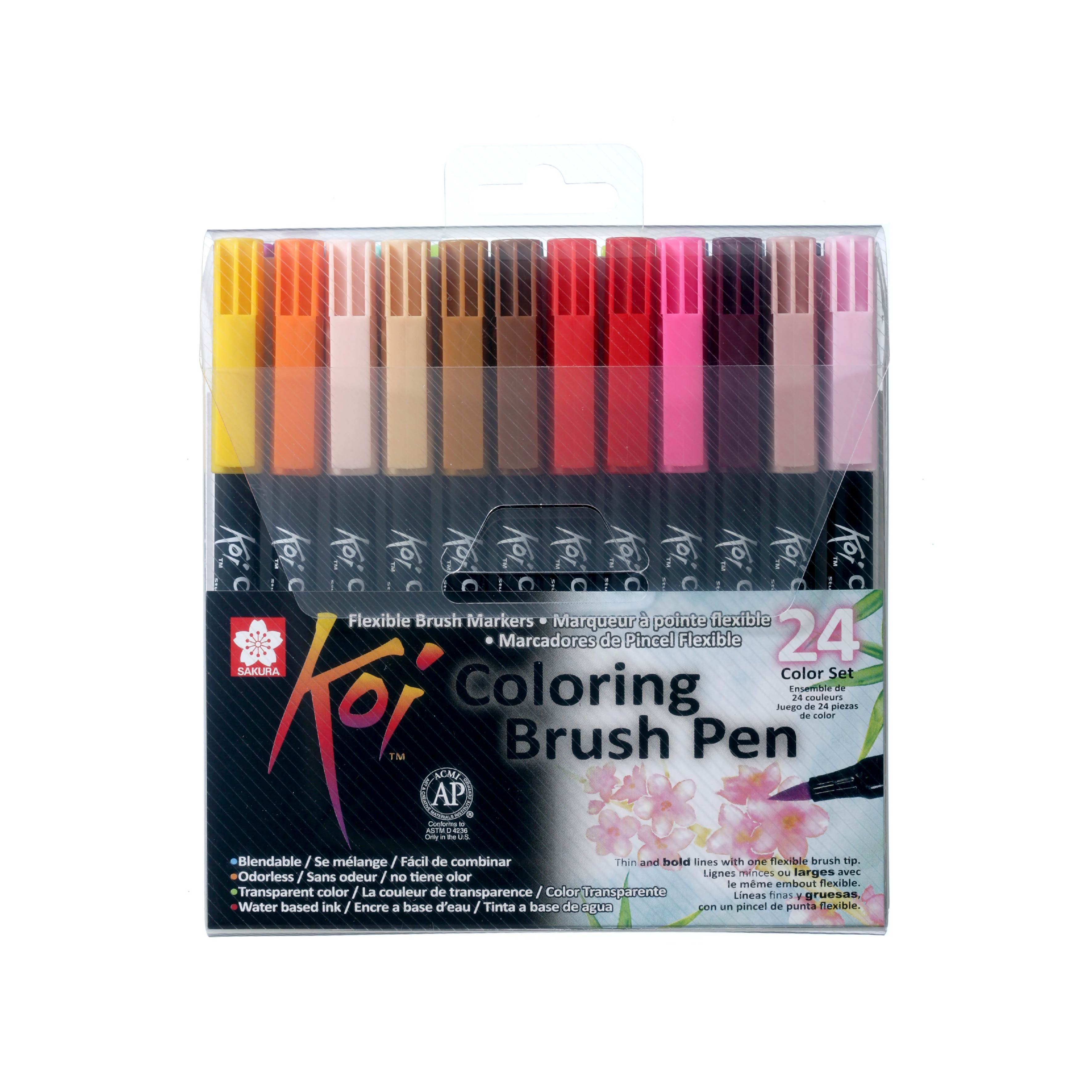 SAKURA Koi Coloring Brush Pen Set - 12 & 24 Color Sets