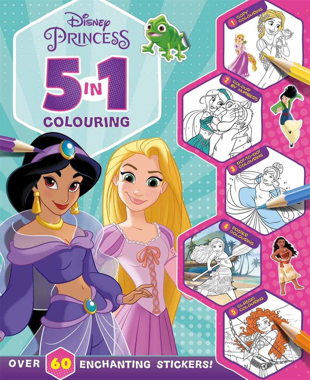 Disney Princess: 5 in 1 Colouring (Paperback)
