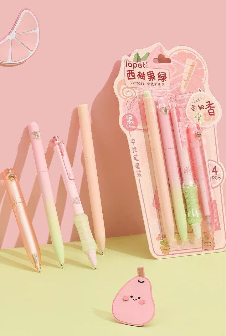 4Pcs 0.5mm Black Ink Writing Set – Grapefruit