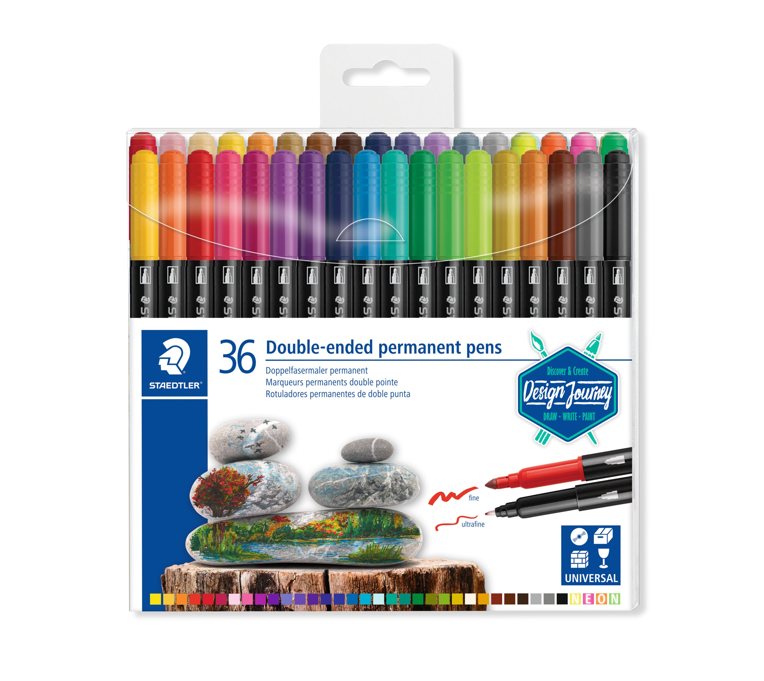 STAEDTLER DOUBLE-END PERM PEN 36COL 3187