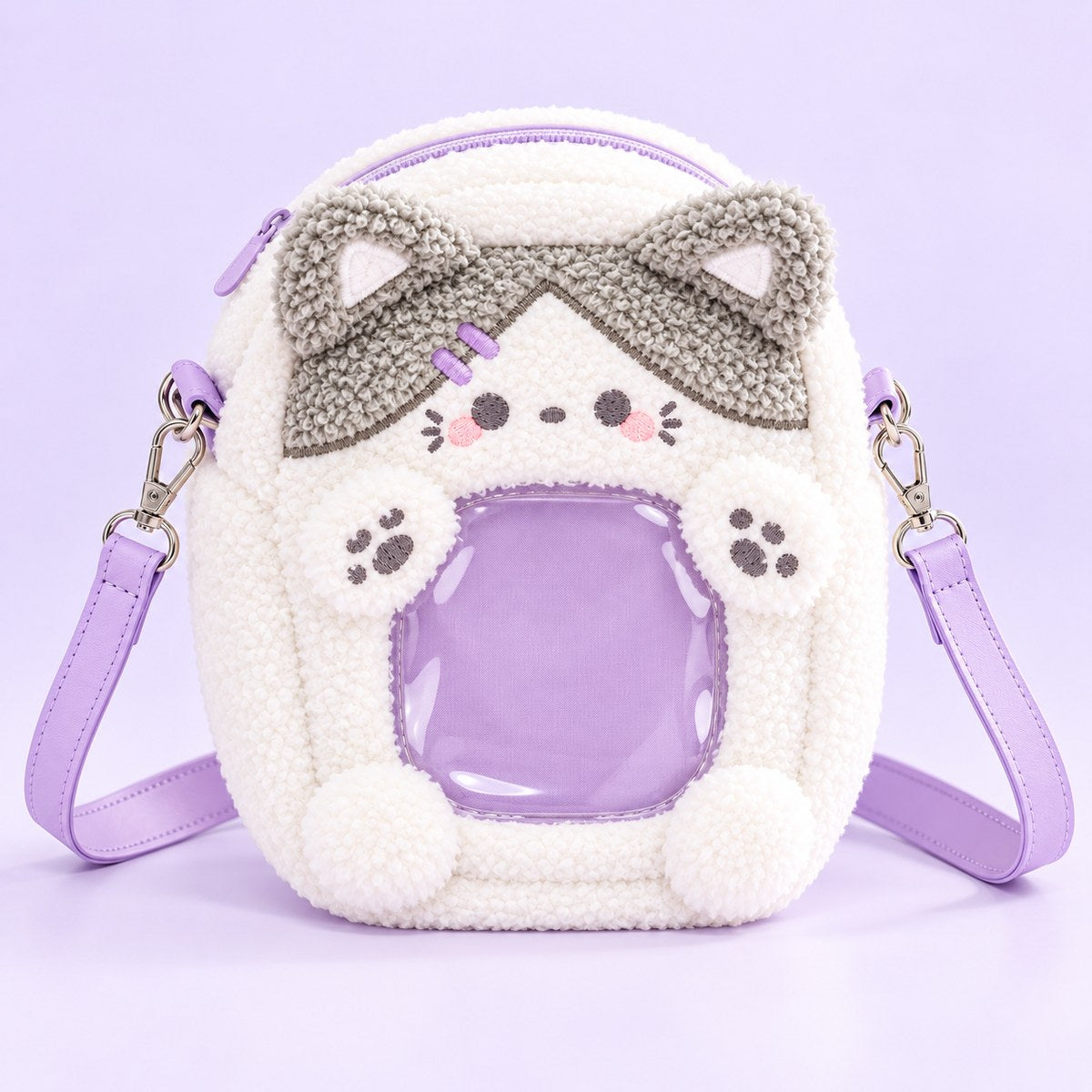  Plush Window Crossbody Bag - Cat 