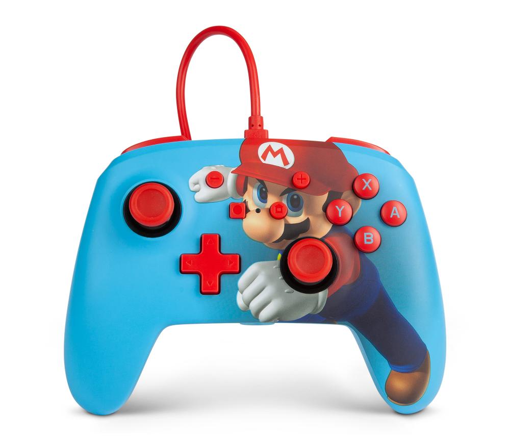 PowerA Enhanced Wired Controller and Slim Case for Nintendo Switch — Mario Punch / Fireball Mario