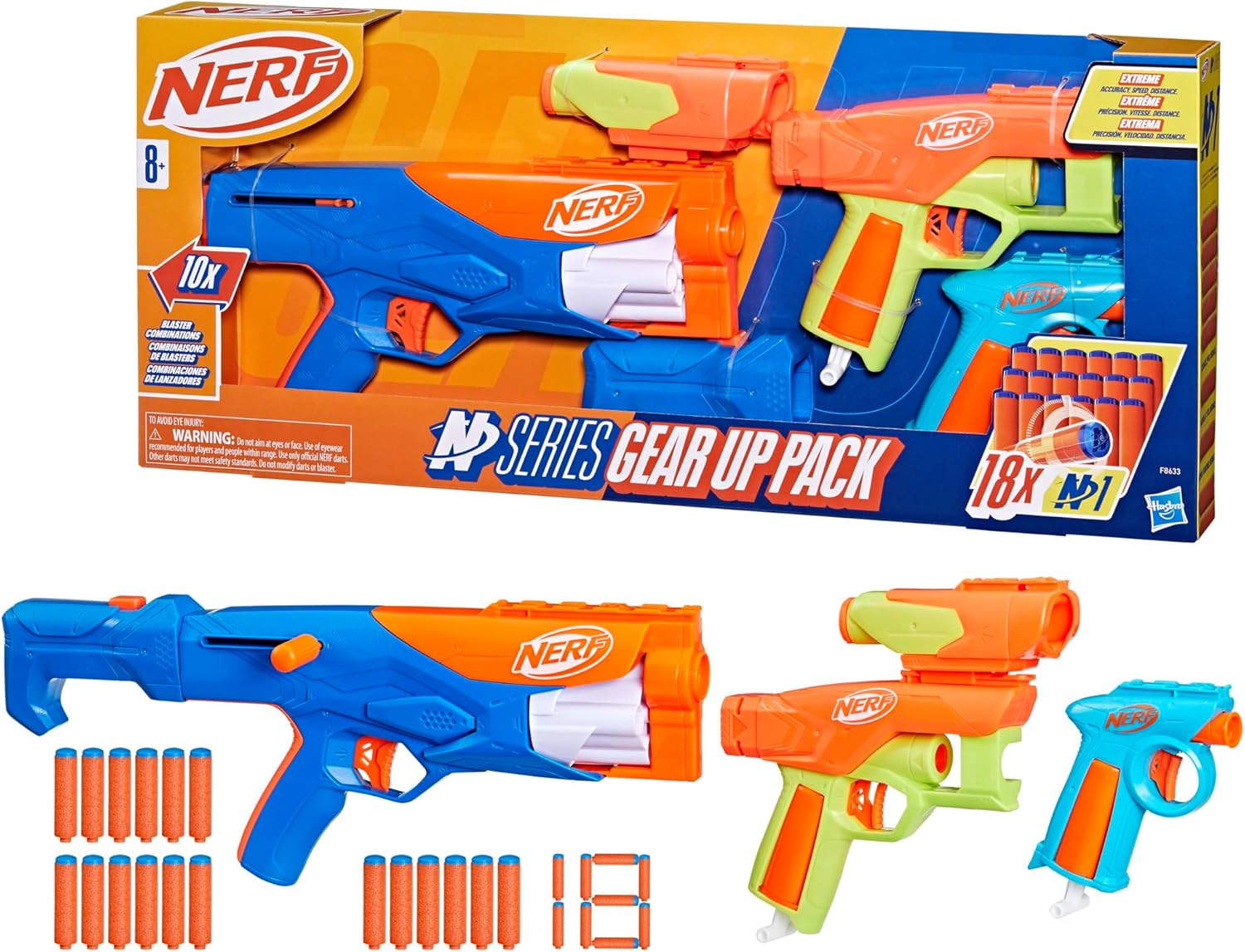 HASBRO NERF N SERIES GEAR UP PACK 3X BLASTERS