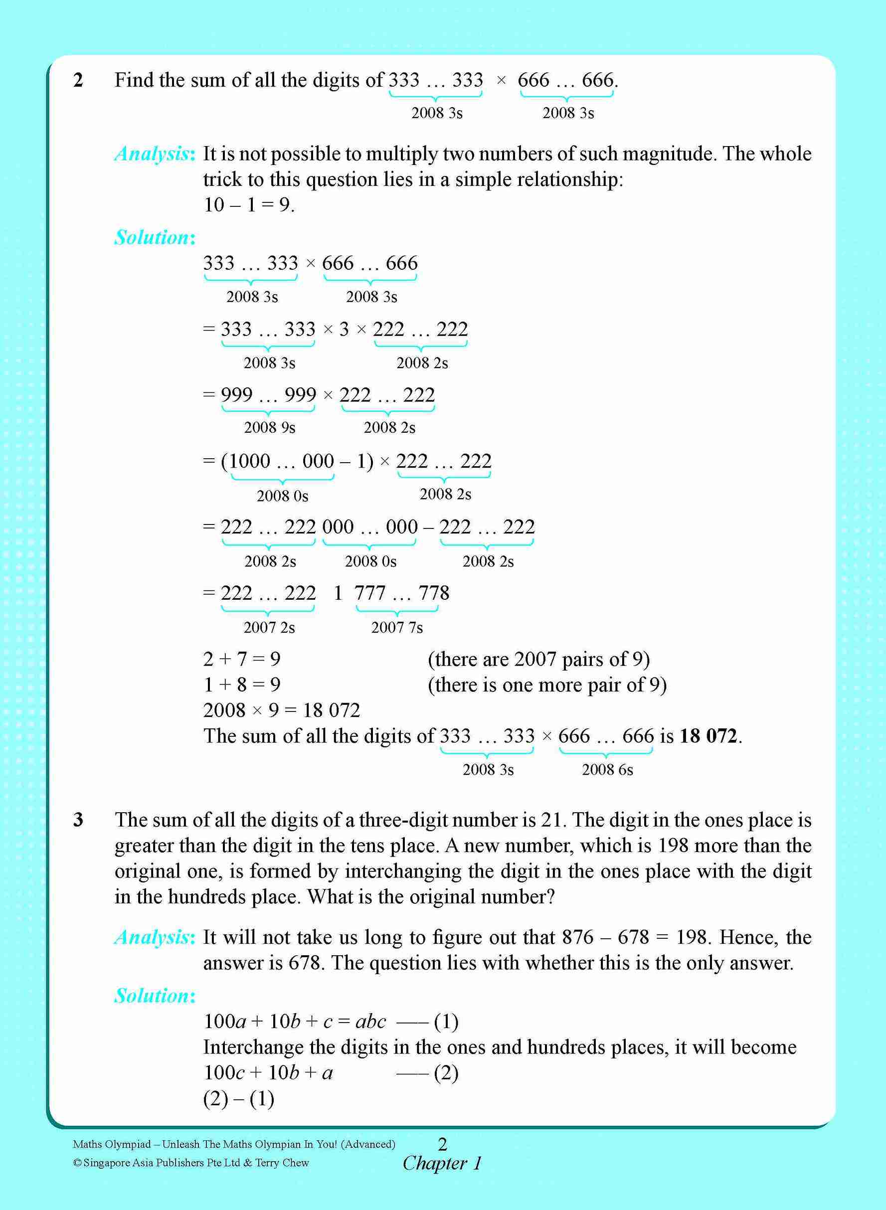 Maths Olympiad Advanced (Primary 5&6, Suitable For 11-13 Years Old)