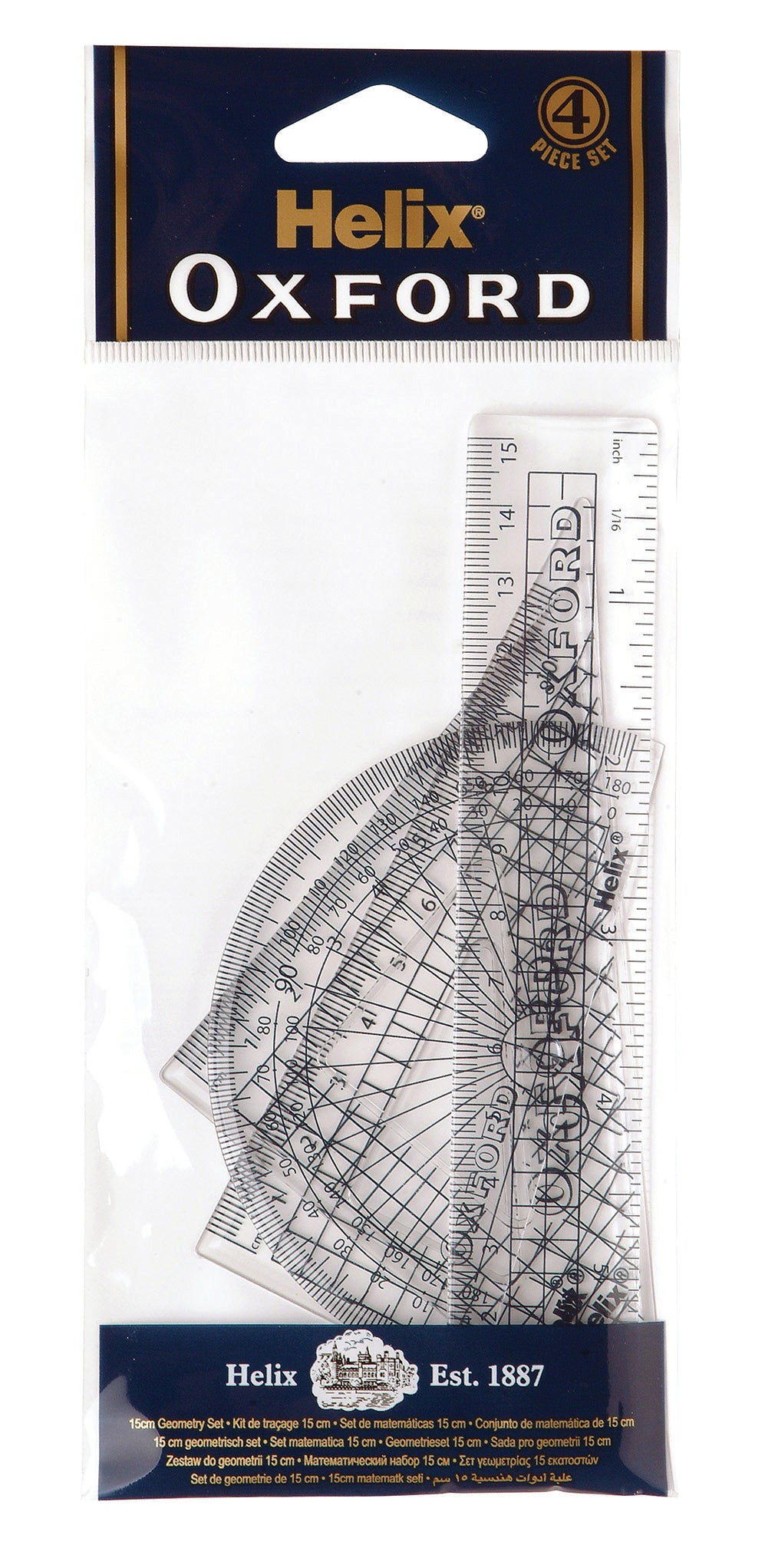 Oxford Geometry Set 15cm (4pcs)