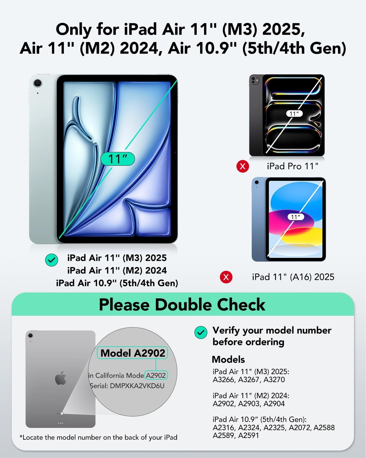 iPad Air 11" (M3/M2) & 5th/4th Gen Flex Keyboard Case