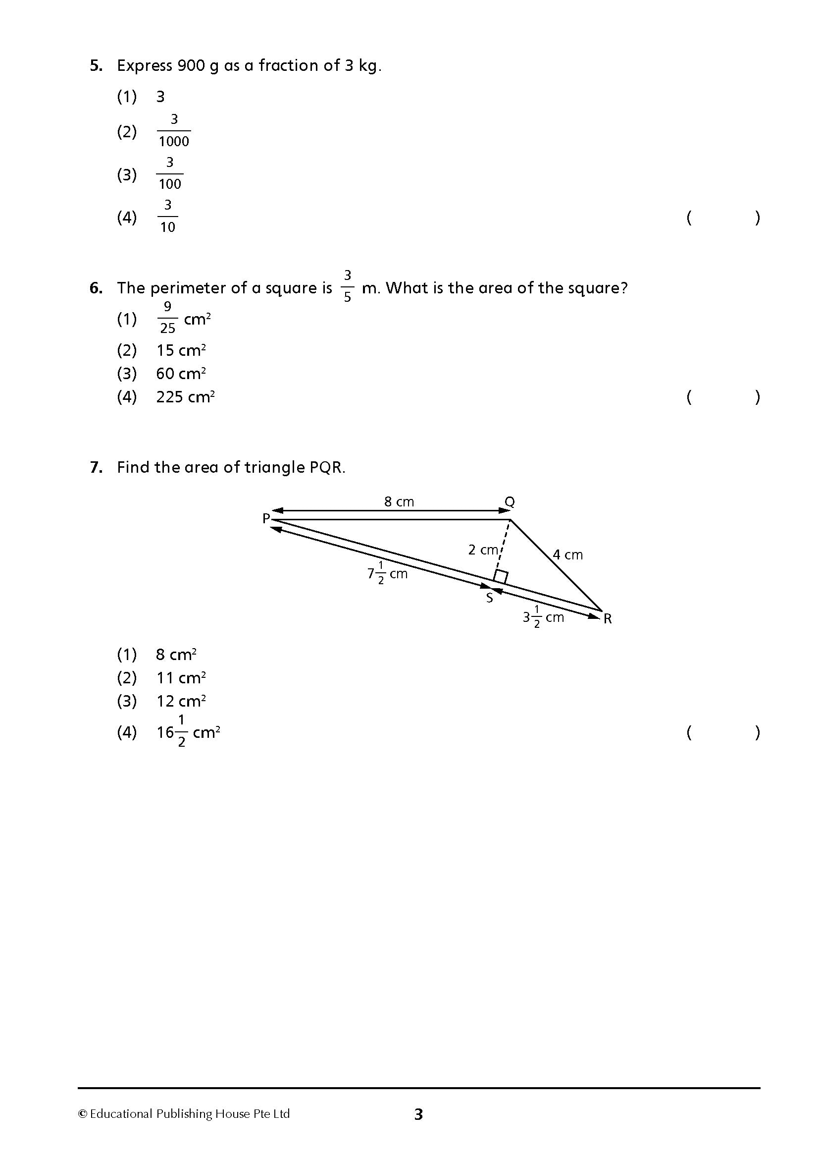 Primary 5 New Syllabus Maths Exam Papers