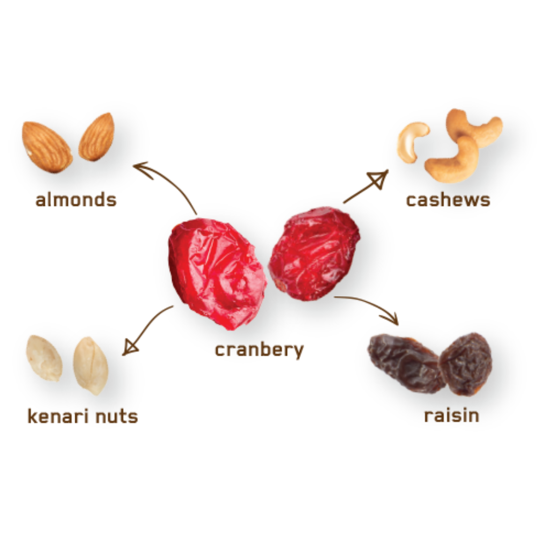 Hundred Seeds Fruity Nuts Creation 60gms Cranberry Raisin