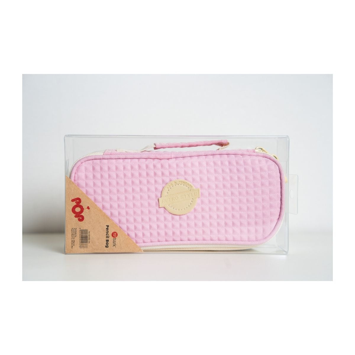 Pop Bazic Single Zip Pencil Bag (Pink) - PB-820RN-Pink