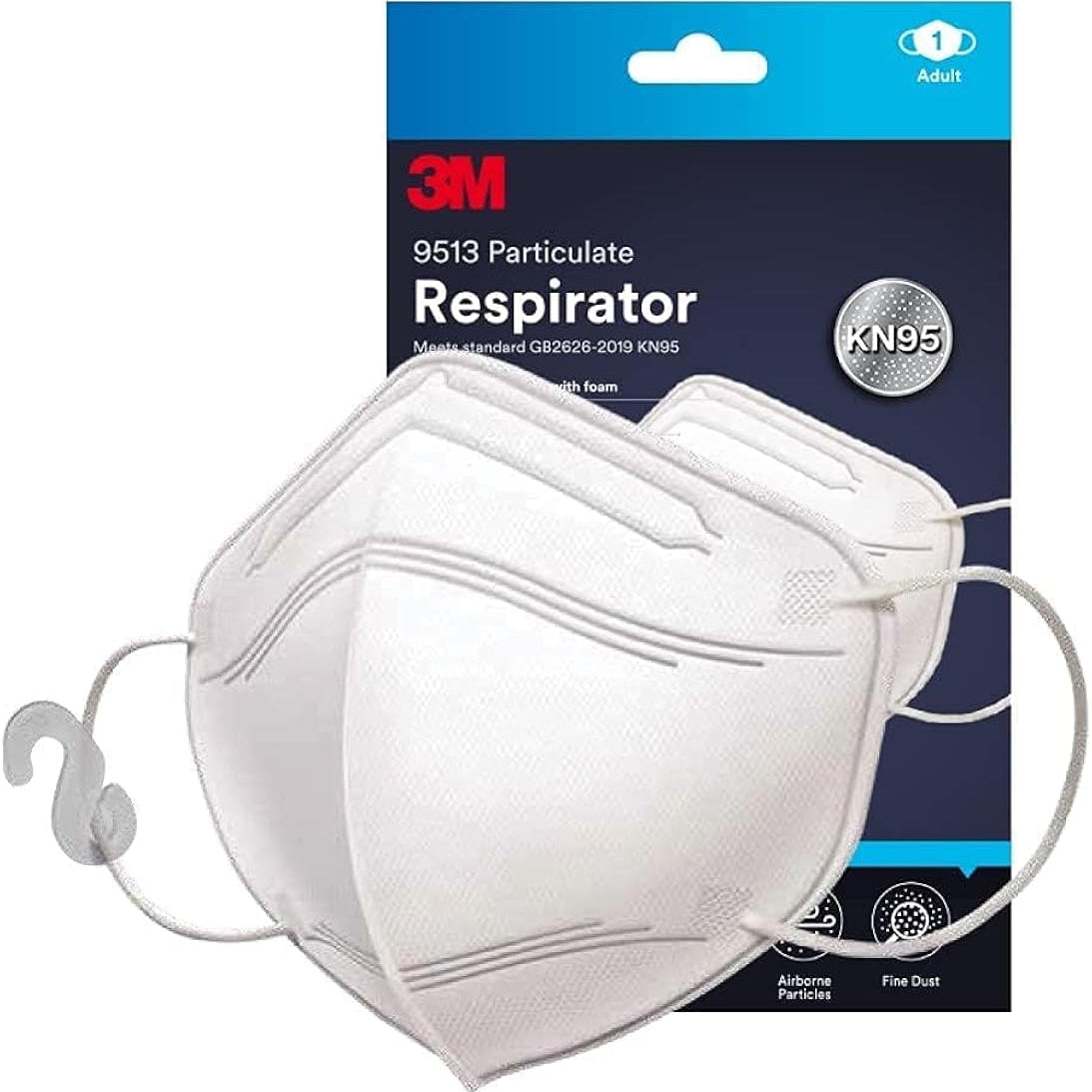 3M™ 9513 1PC KN95 Particulate Respirator, Disposable