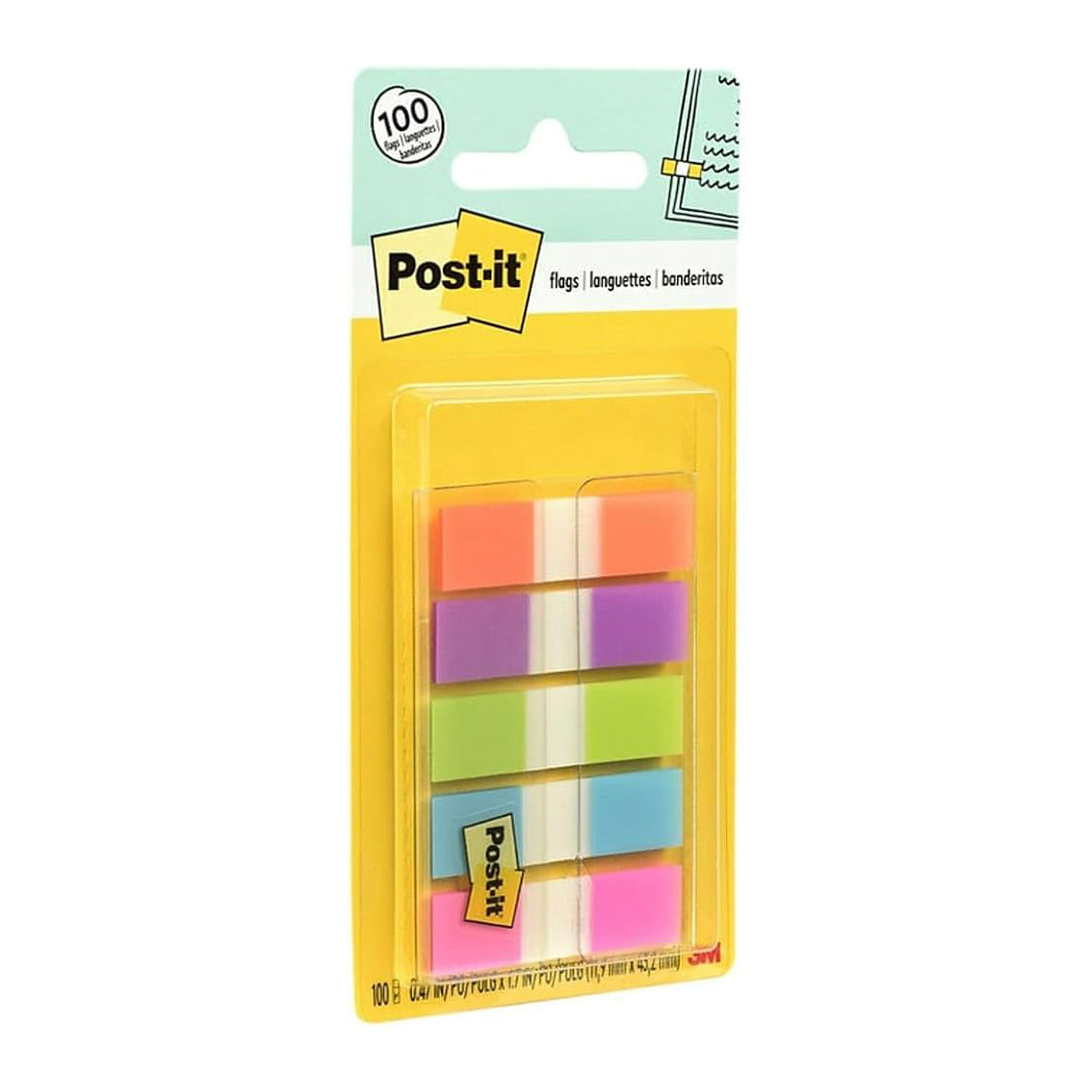 Post-it® 683-5cb Flags Assorted Bright Colours, 0.5x1.7"