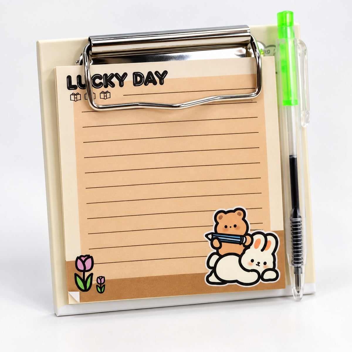  Bear Sticky Note With Clipboard - 4 Assorted Design 