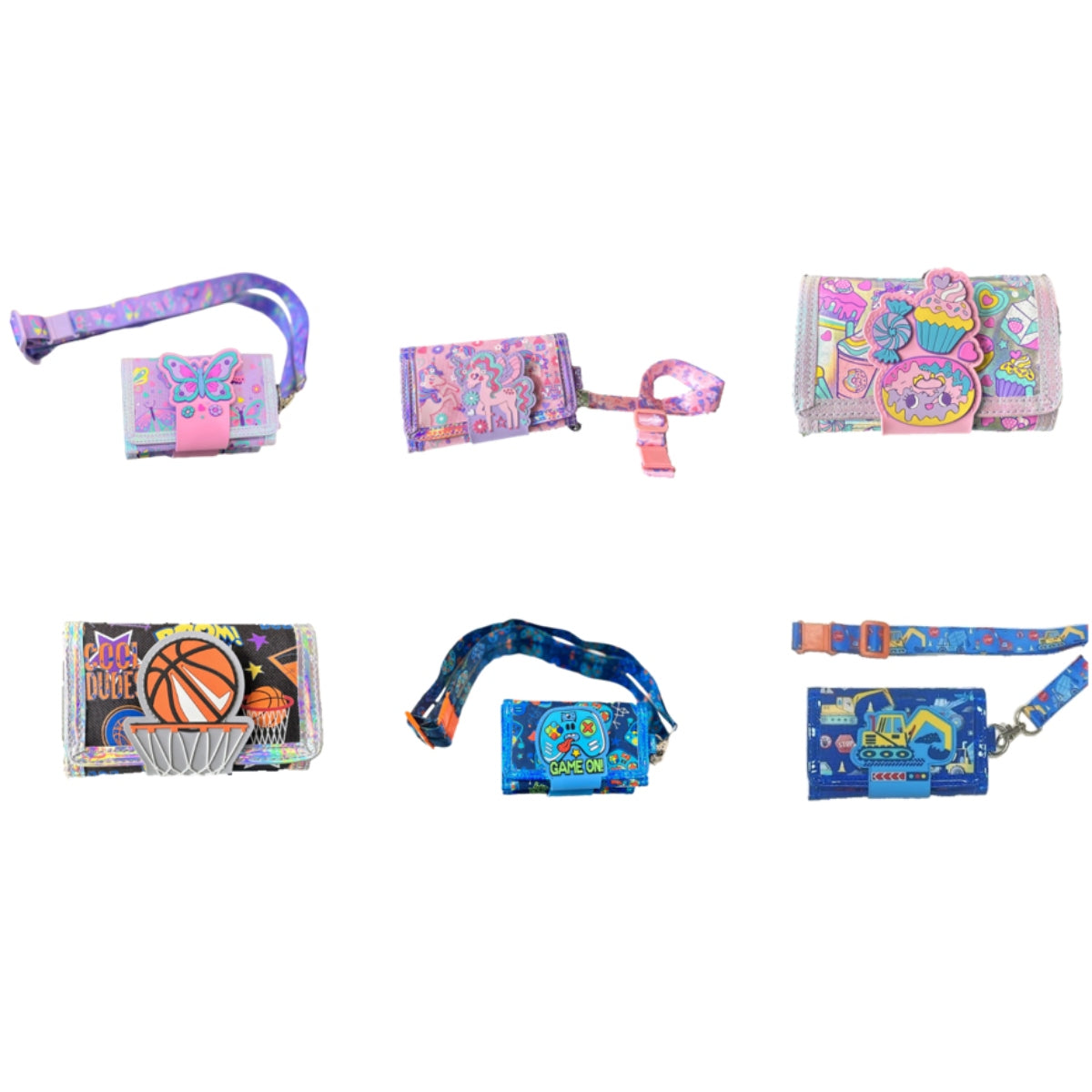Kids Tri-Fold Wallet with Lanyard