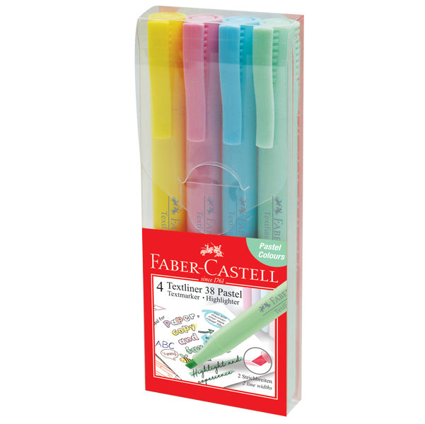 Faber-Castell Textliner 38 Pastel, Wallet of 4-158116
