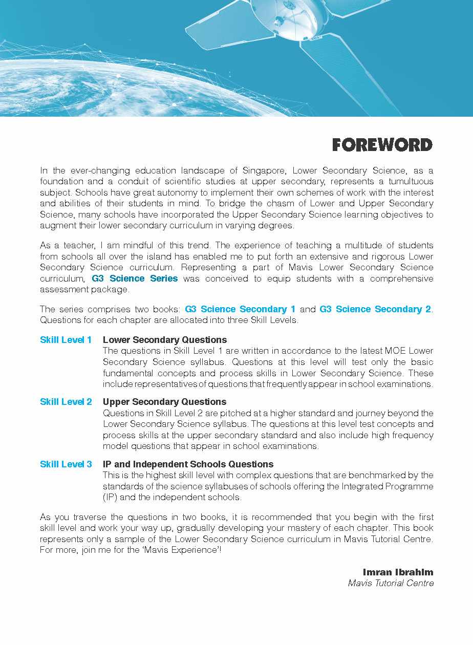 Secondary 1(G3&IP) Science Topical Course Assessment