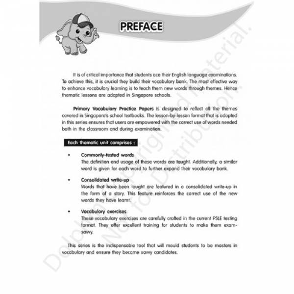 P6 Vocabulary Practice Papers