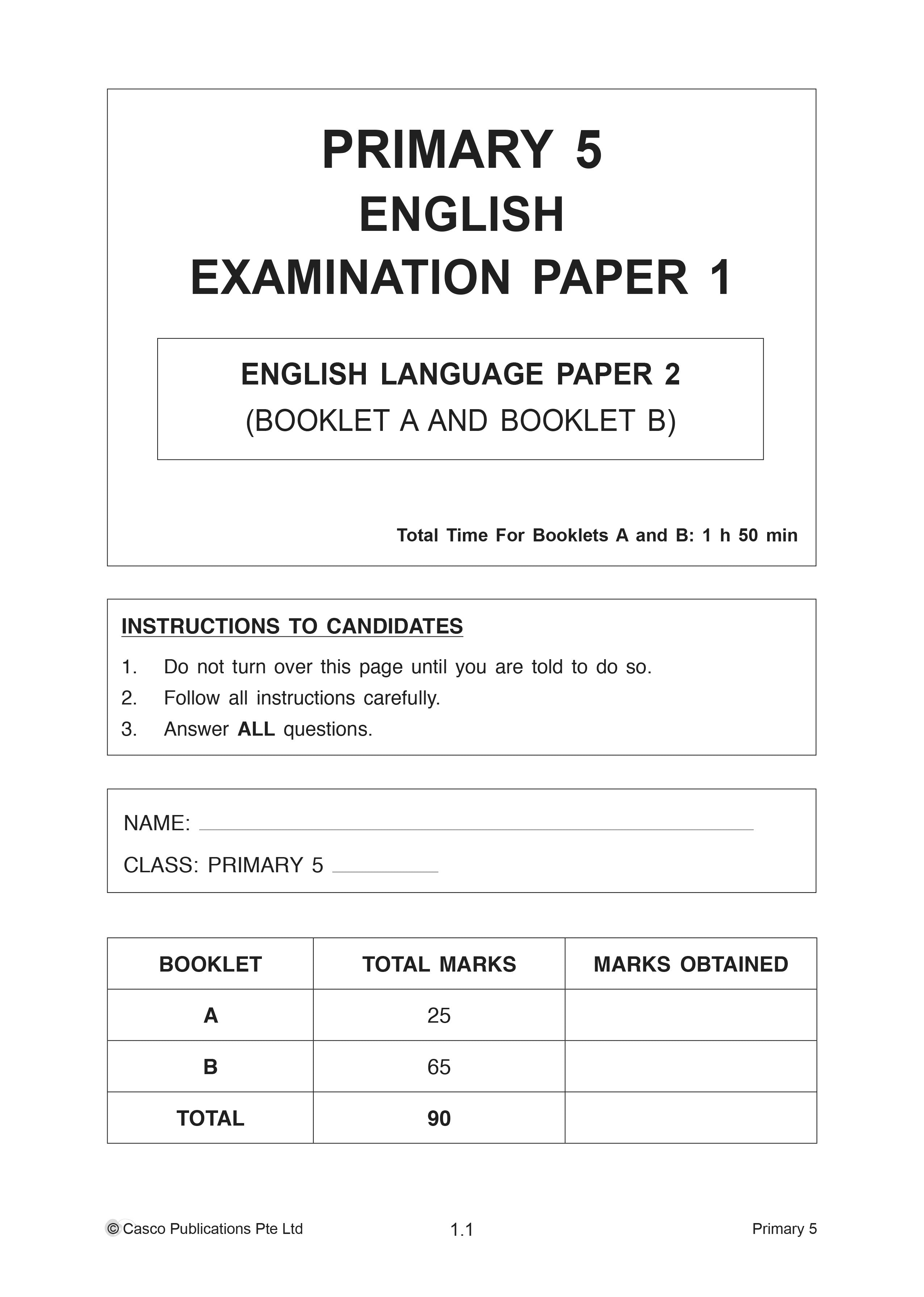 English Examination Papers Primary 5 (Pack) - 2nd Edition