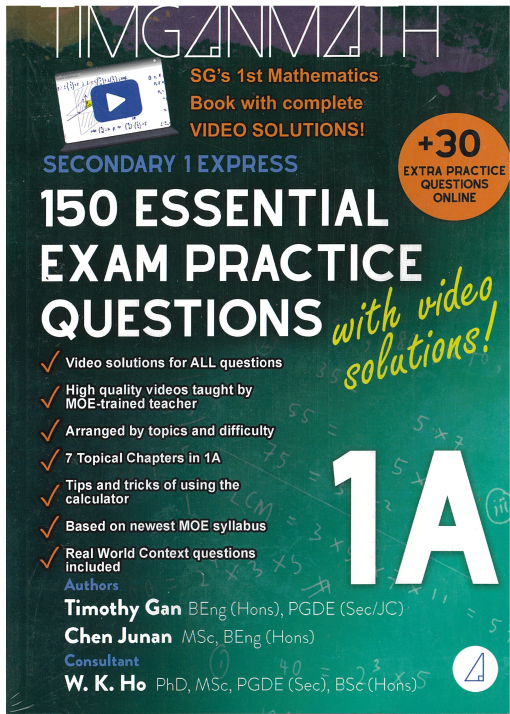 Secondary 1 Express Maths 150 Essential Exam Practice Question 1A
