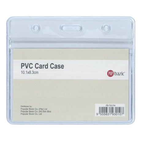 POP BAZIC Soft ID Card Holder with Zip Lock 10.1CM x 8.3CM (Horizontal)