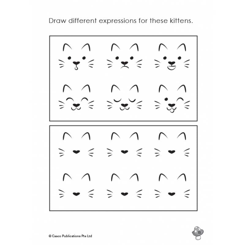 Preschool Draw with Me for Ages 4-6 Book 3: Cats
