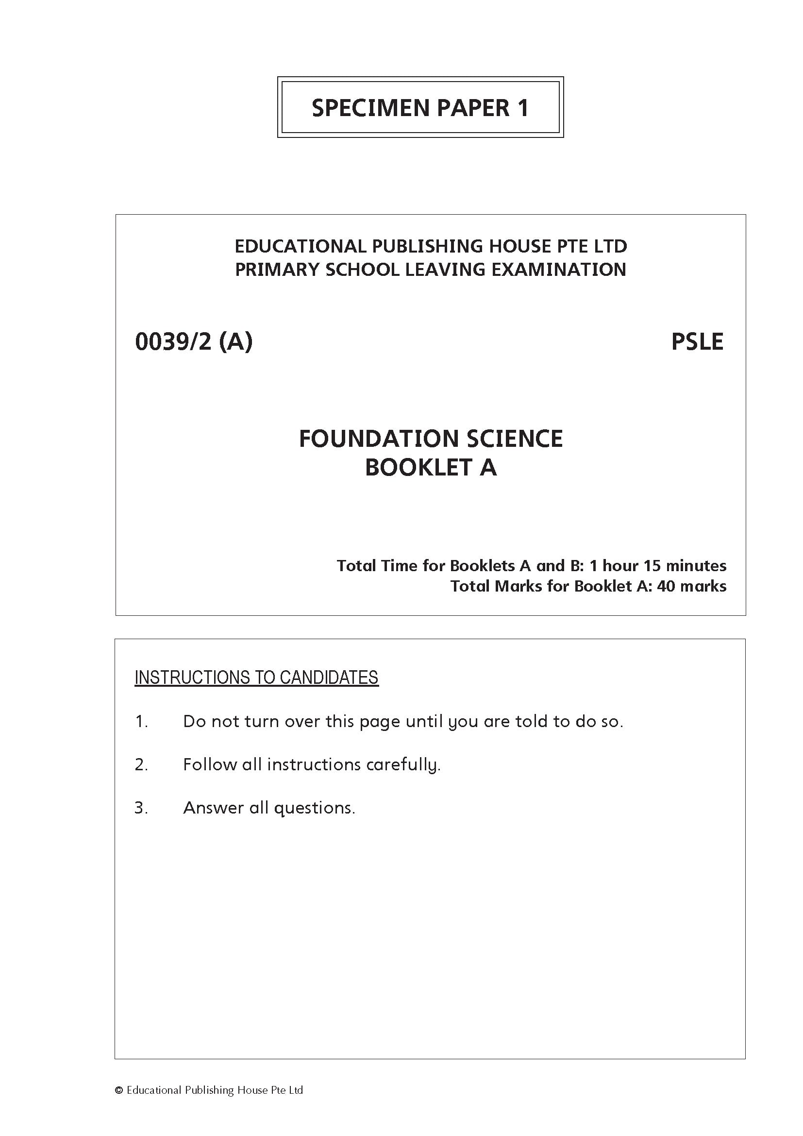 Preparing For PSLE Foundation Science