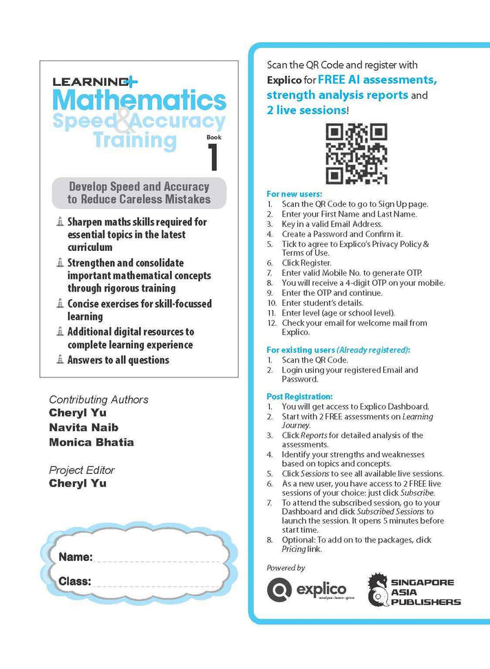 LEARNING+ Mathematics Speed & Accuracy Training Book 1