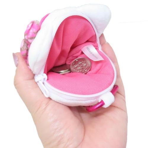 Sanrio Leopard Print Hello Kitty Plush Zipper Mascot Pouch With Carabiner