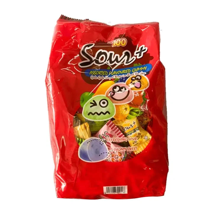 Lot 100 Sour+ Assorted Flavour Gummies 580g