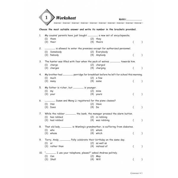 Primary 4 Grammar & Vocabulary