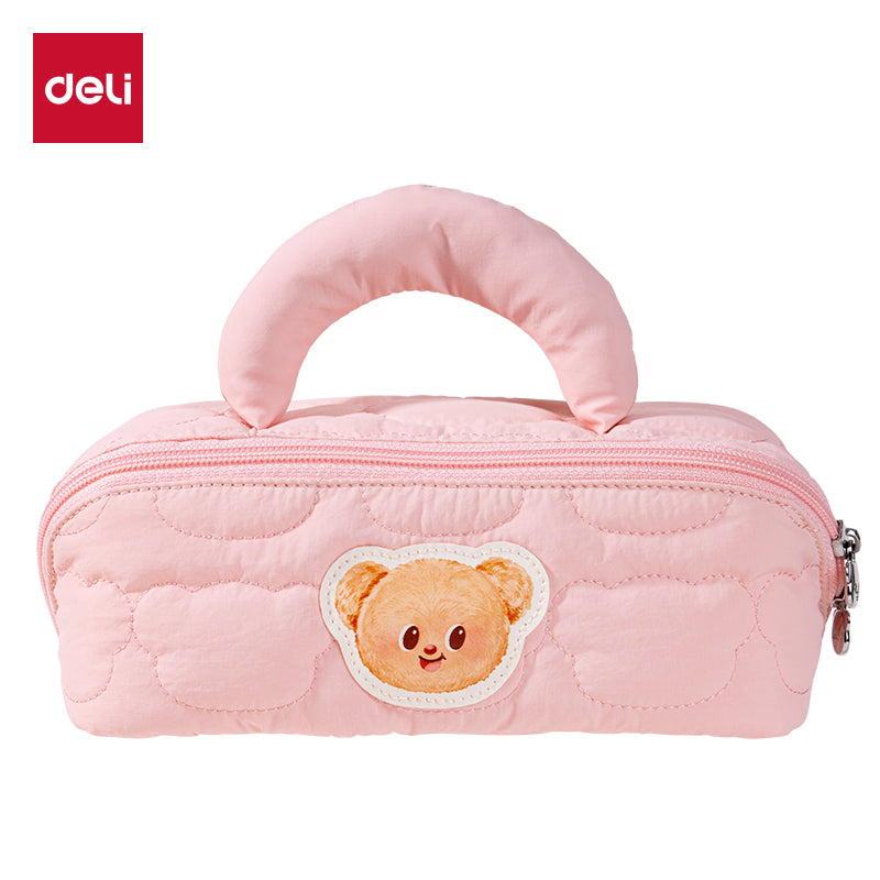 Butter Bear Puffy Pencil Bag Pink Hy717