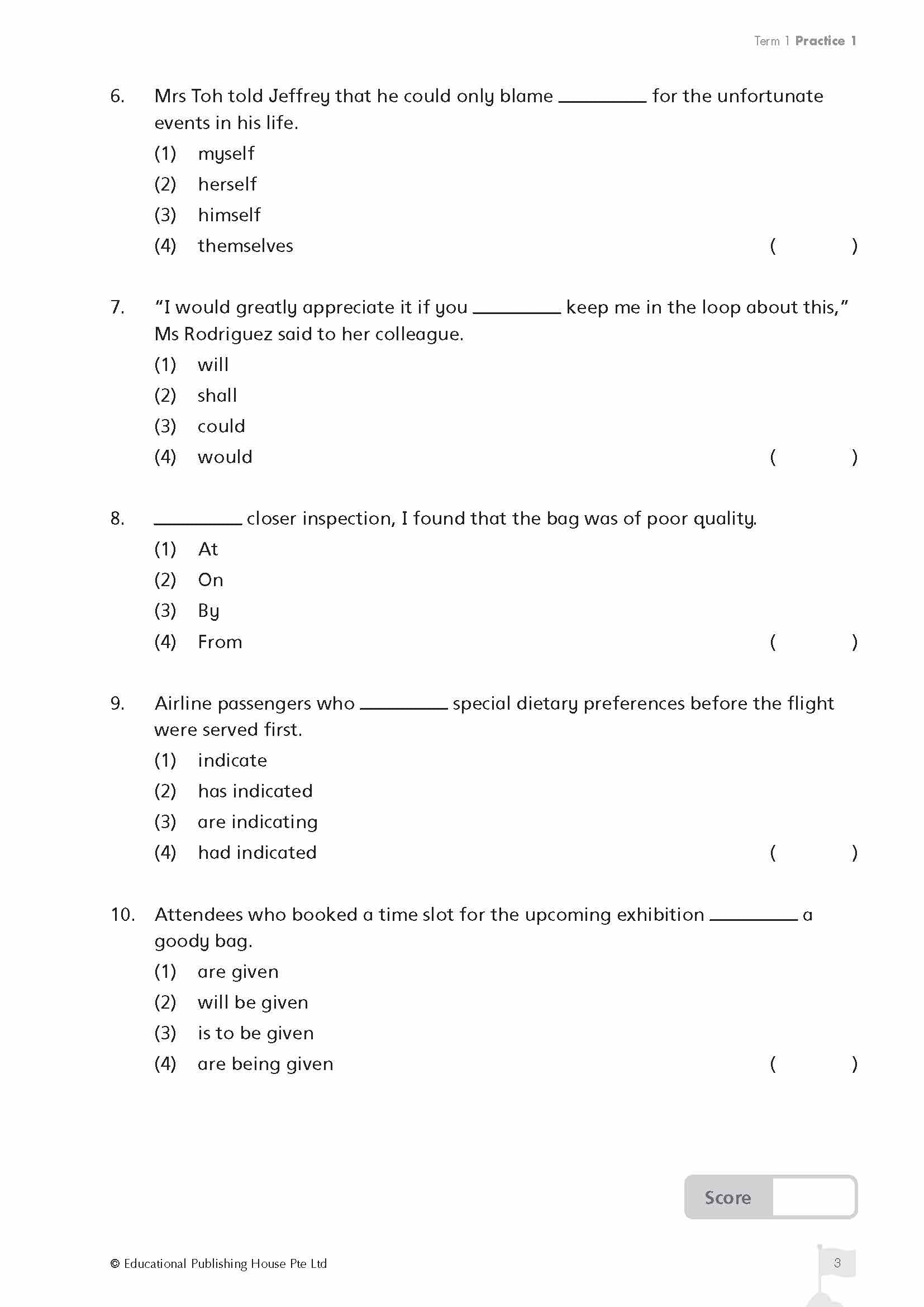 PSLE English Top The Class Term/Semestral Papers QR